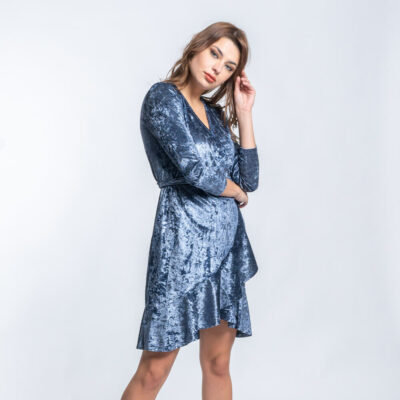 Light blue on sale velvet dress