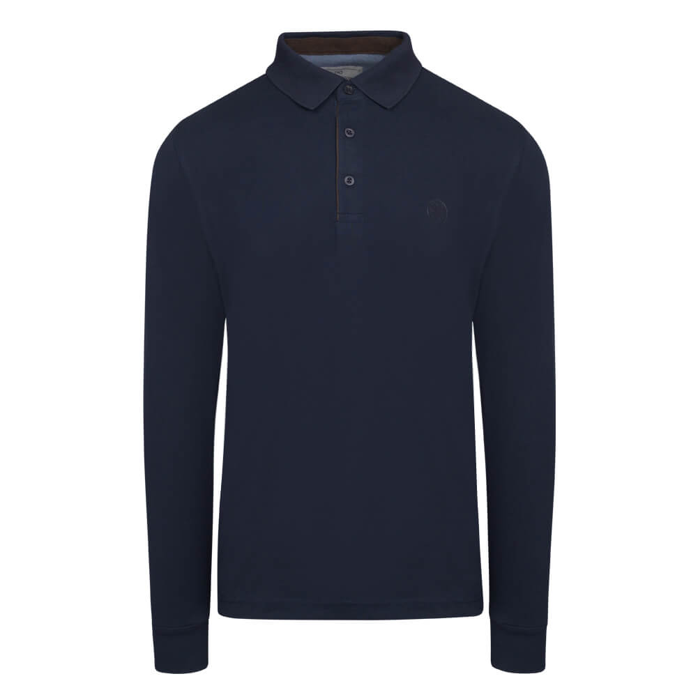 Signature Long Sleeve Polo Μπλε Σκούρο (Modern Fit) New Arrival